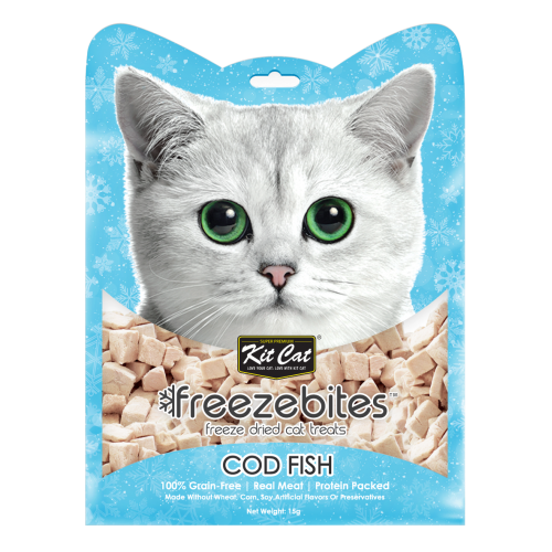 Kit Cat Freeze Bites Cat Treats Cod Fish Flavour 15g (3 Packs